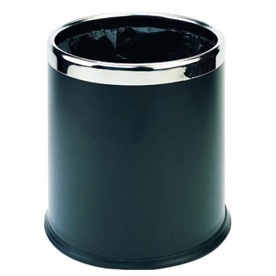 圓形雙層垃圾桶(鋼圈黑身)