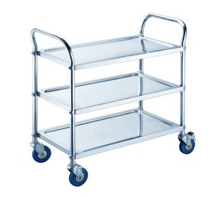 圓管不銹鋼三層餐車(拆裝式)