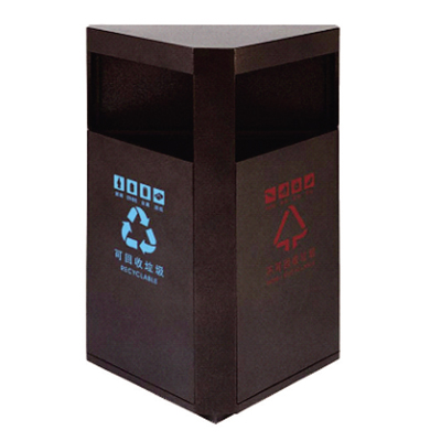 靠墻式商務(wù)垃圾桶（金花色）